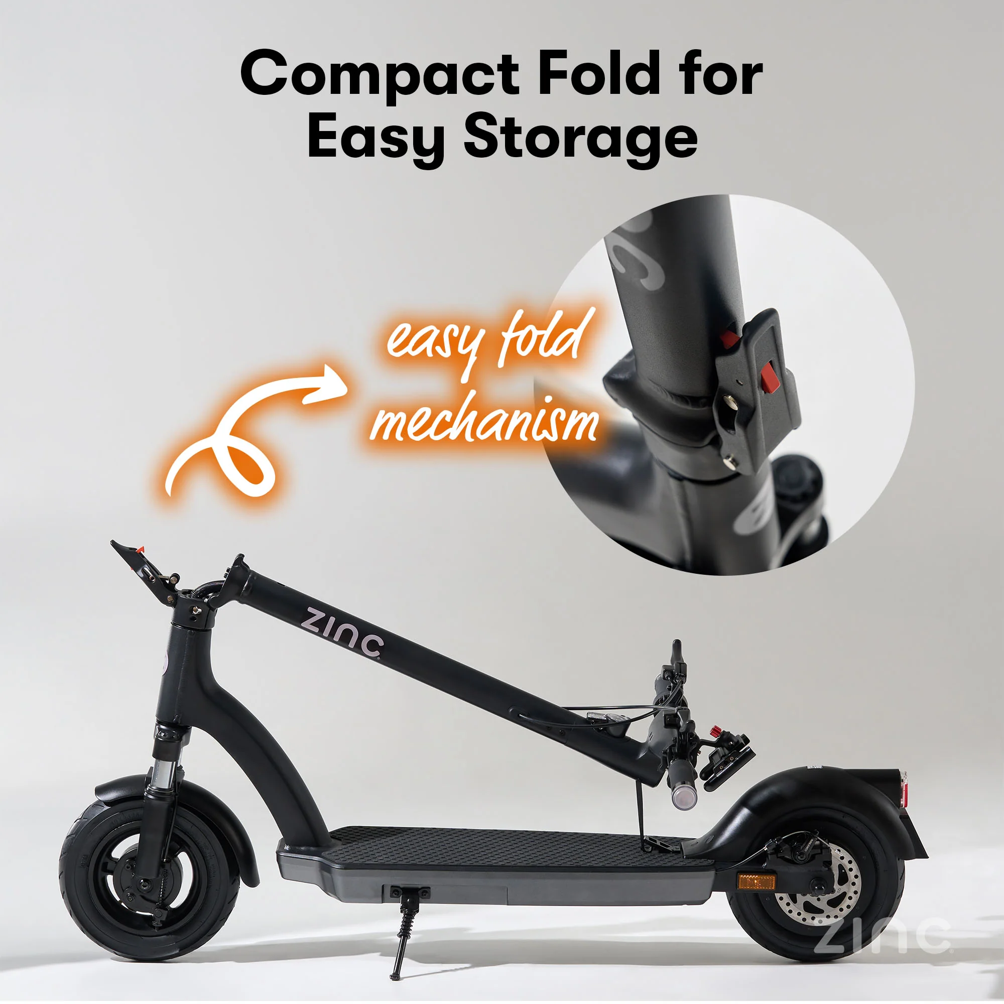 Zinc Velocity 2.0 500w Folding Electric Scooter with 10inch Wheels - Image 9