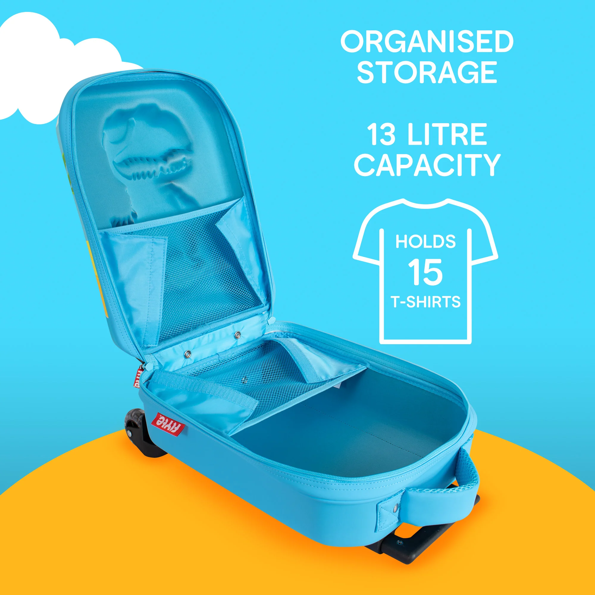 Flyte 2 Wheel 3D Hardtop Cabin Suitcase - Dinosaur - Image 10