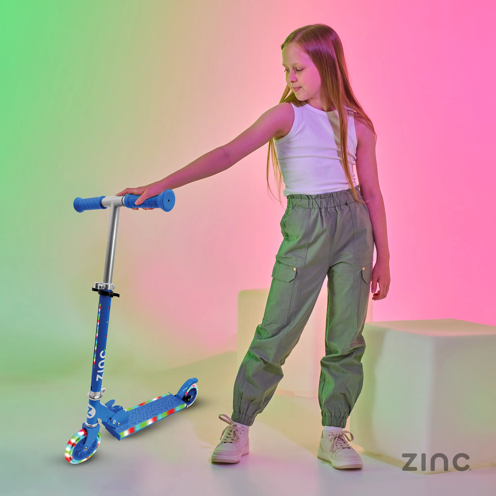 Zinc 2 Wheeled Light Party Kids Scooter - Image 16