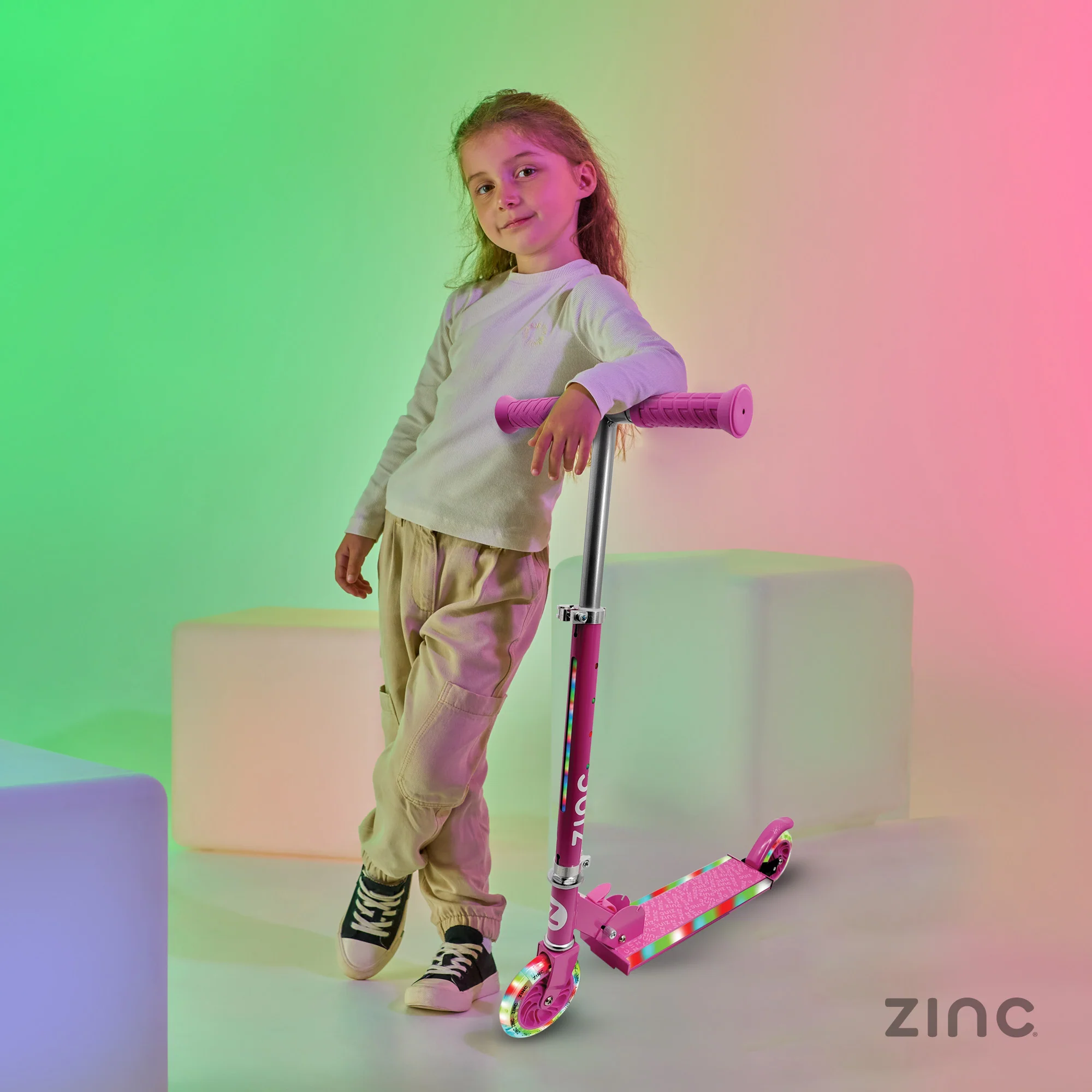 Zinc 2 Wheeled Light Party Kids Scooter - Image 8