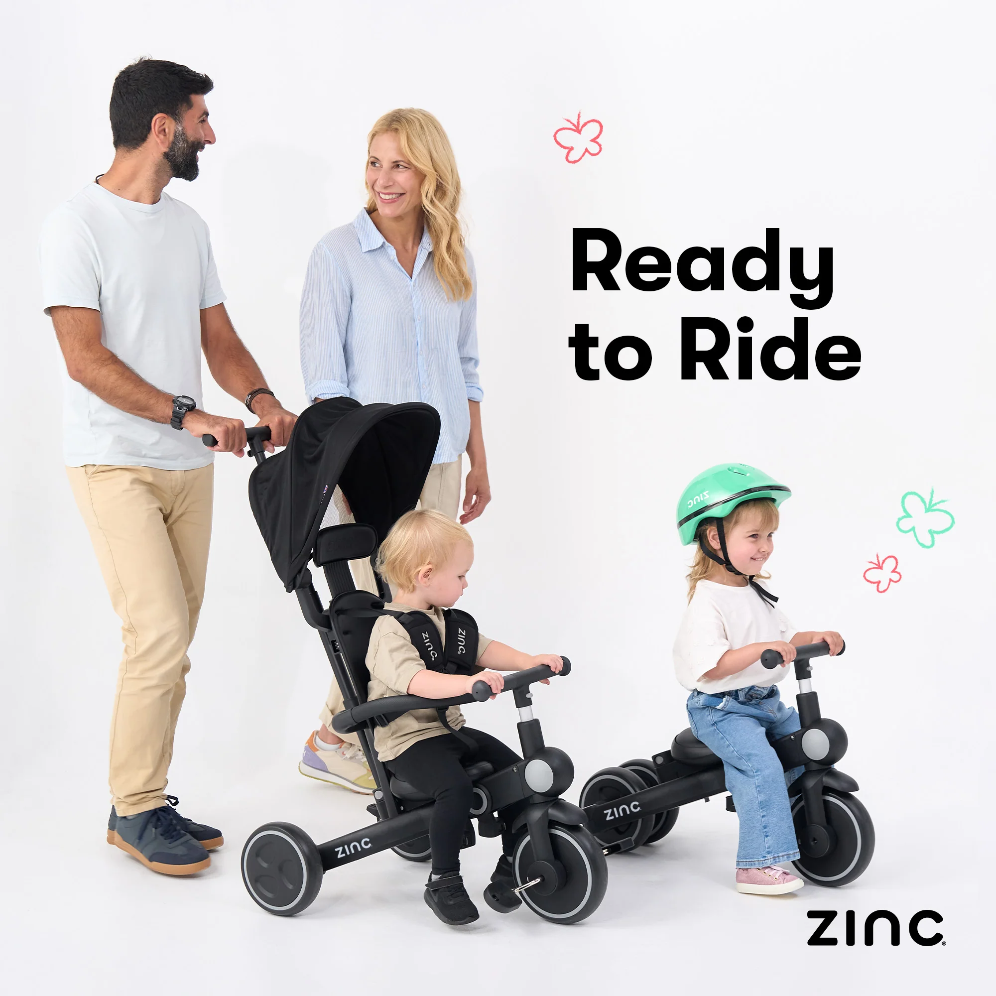 Zinc 7 in 1 Multifunctional Foldable Trike - Image 5