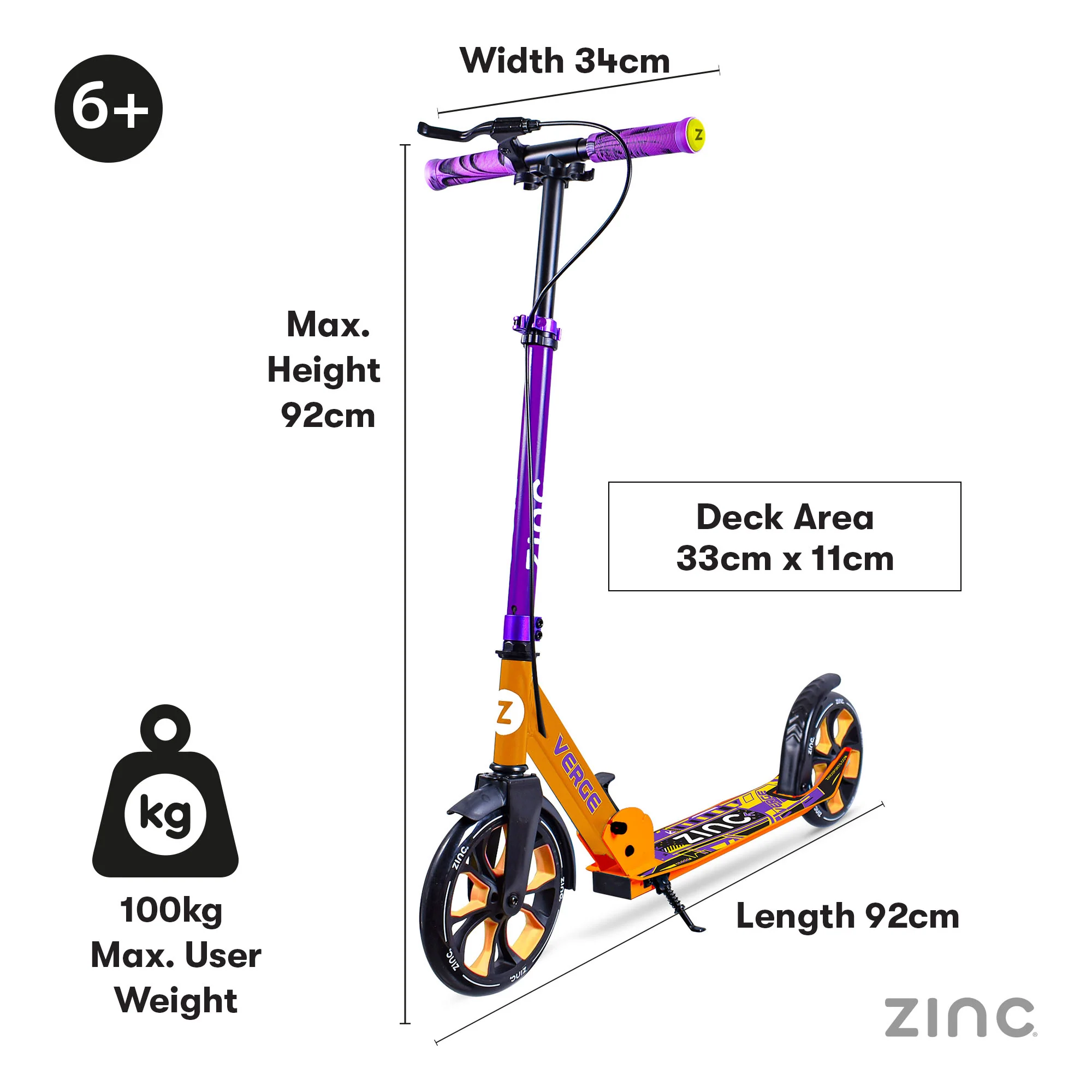 Zinc Big Wheel Folding Verge Pro Scooter - Image 17
