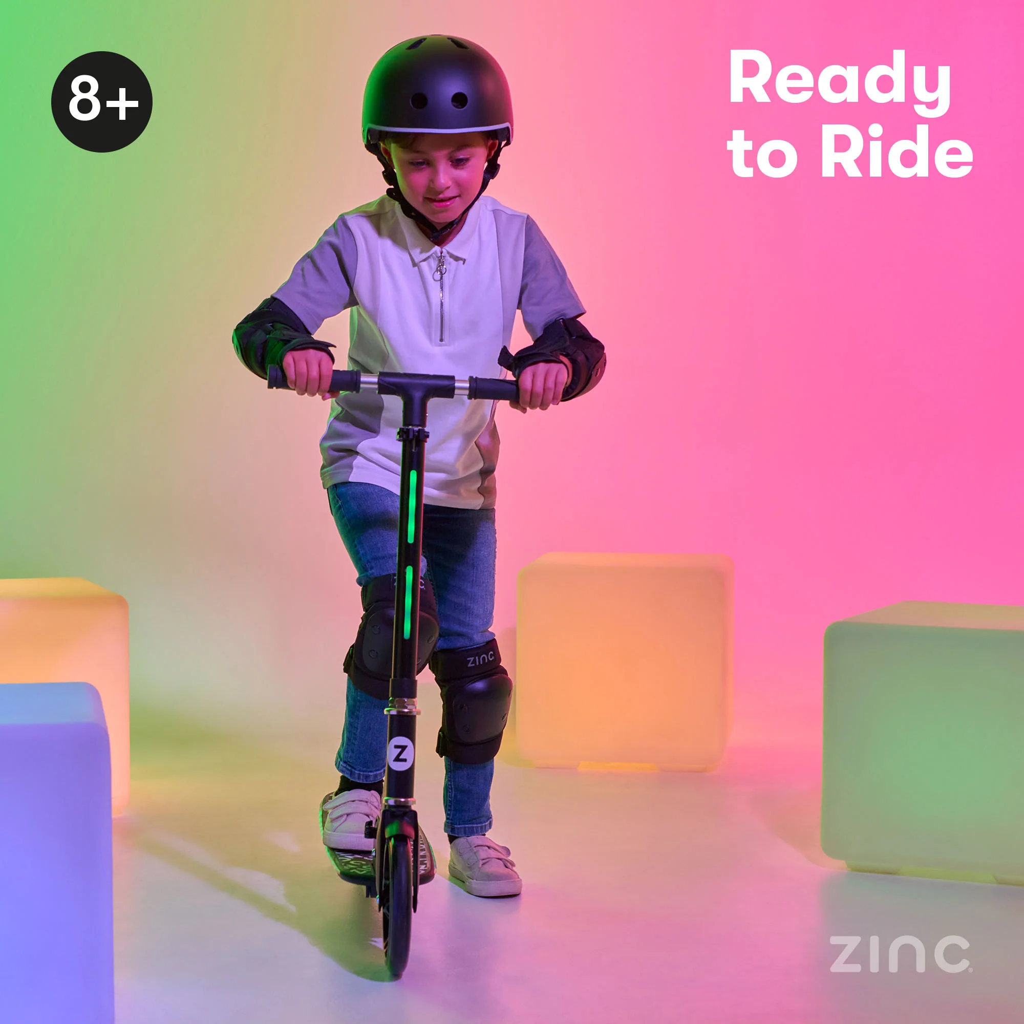 Zinc Brillz Light Up Big Wheeled Folding Scooter - Image 10
