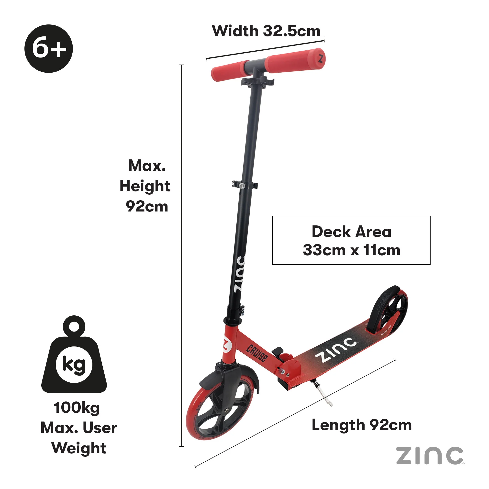 Zinc Cruise Big Wheel Folding Scooter - Image 16