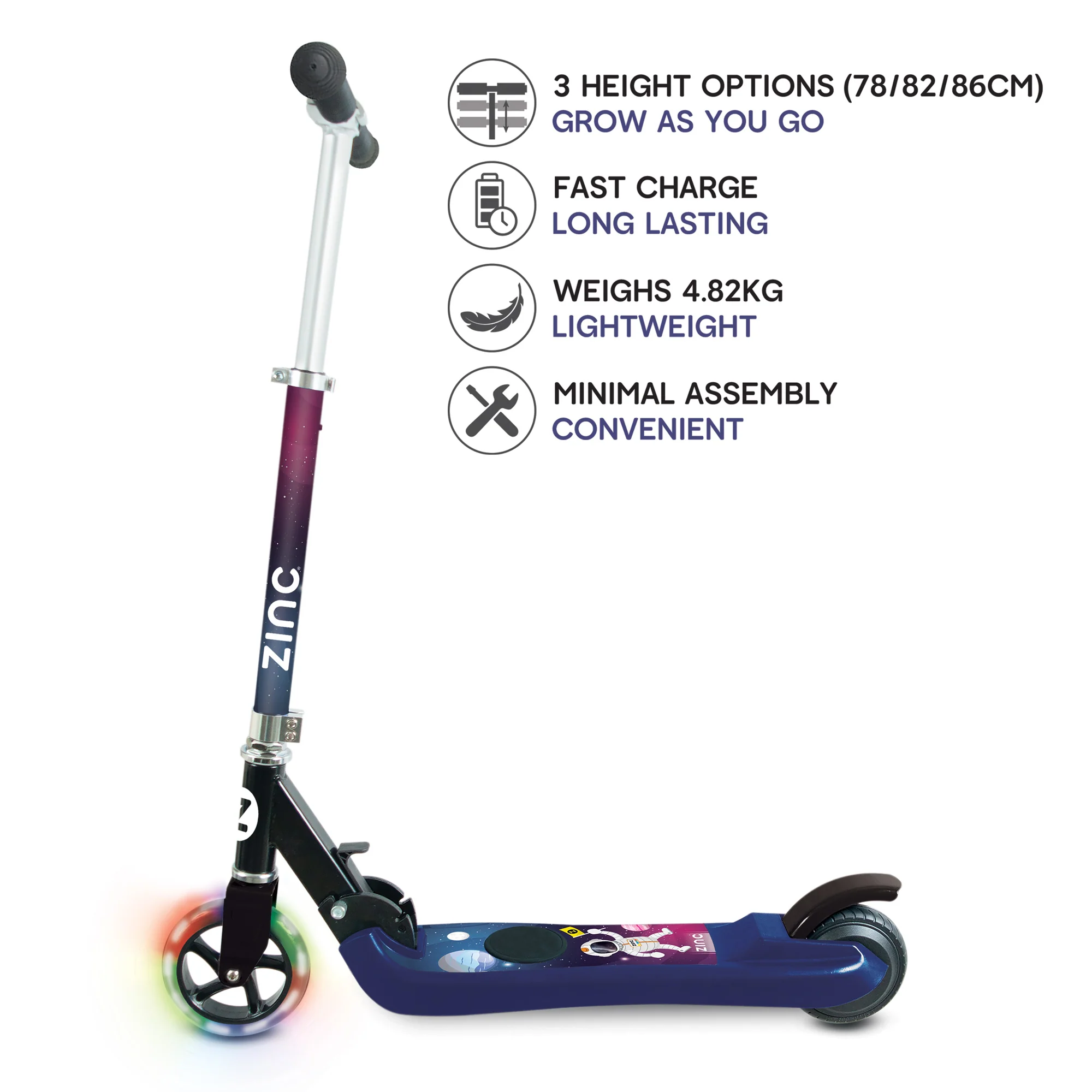 Zinc E4 Kids Electric Scooter - Spaceman - Image 4