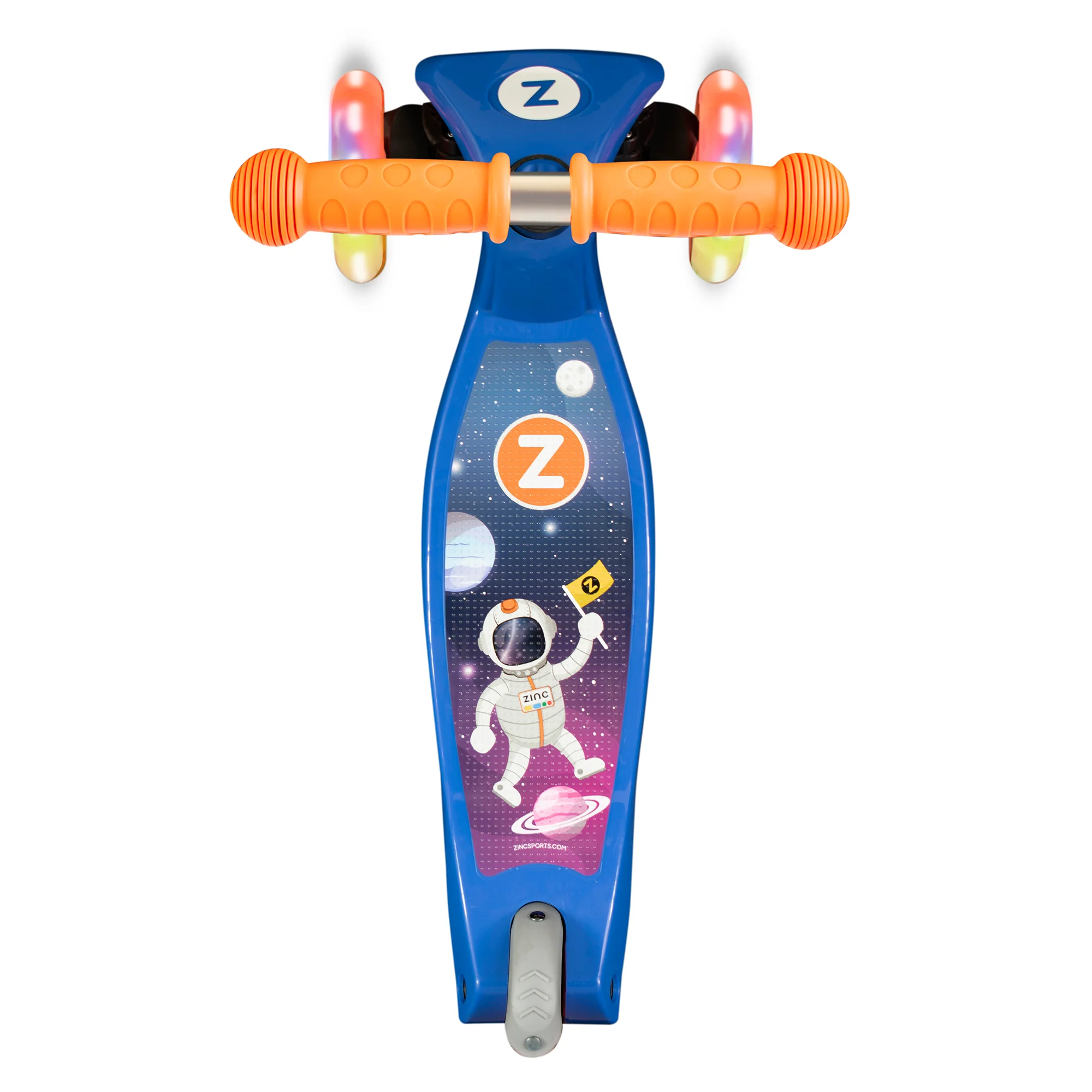 Zinc Three Wheeled Explorer Scooter with Light Up Wheels - Spaceman - Image 5