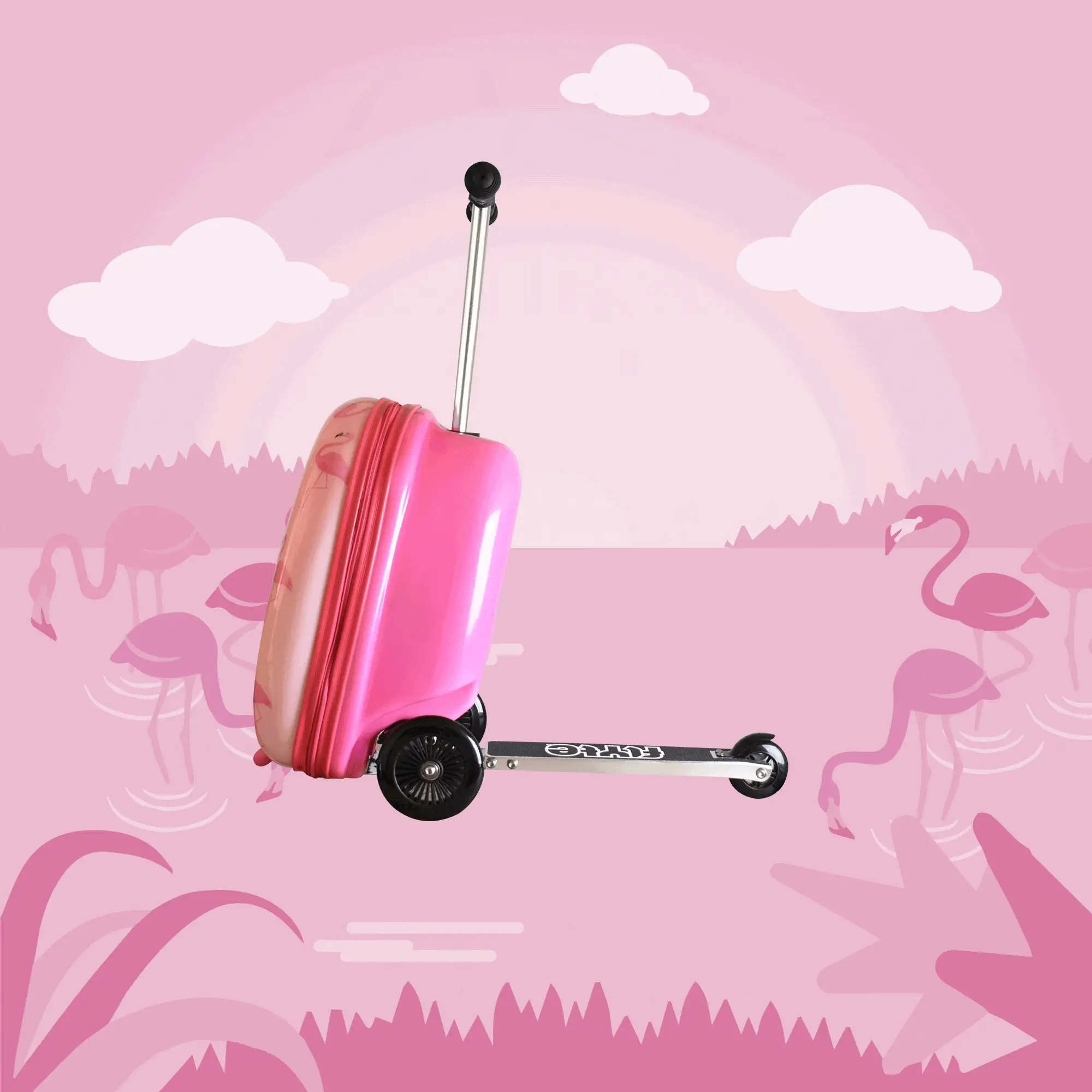 Flyte Midi 18 Inch Fifi the Flamingo Scooter Suitcase - Image 8