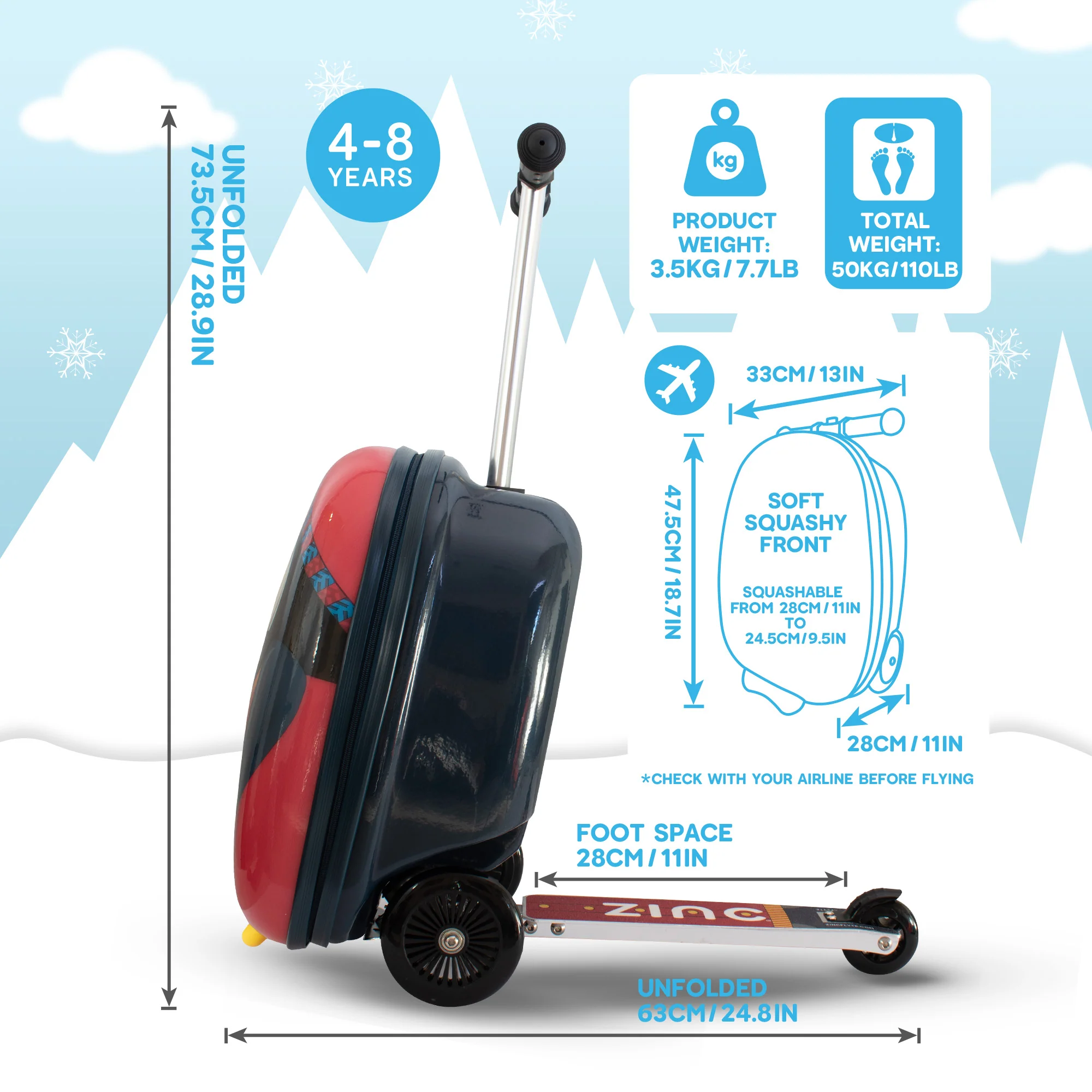 Flyte Midi 18 Inch Perry the Penguin Scooter Suitcase - Image 11
