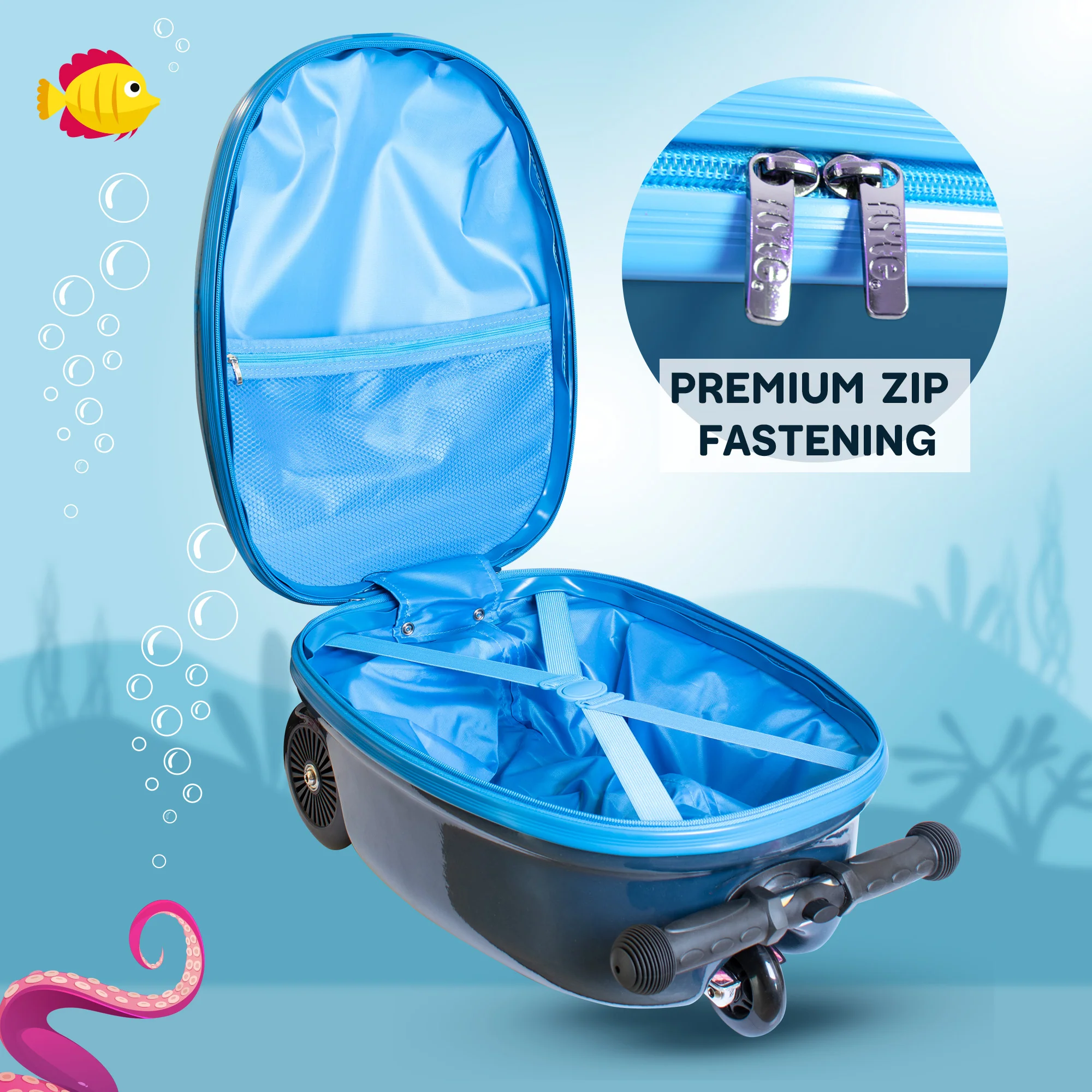 Flyte Midi 18 Inch Stormy the Shark Scooter Suitcase - Image 8