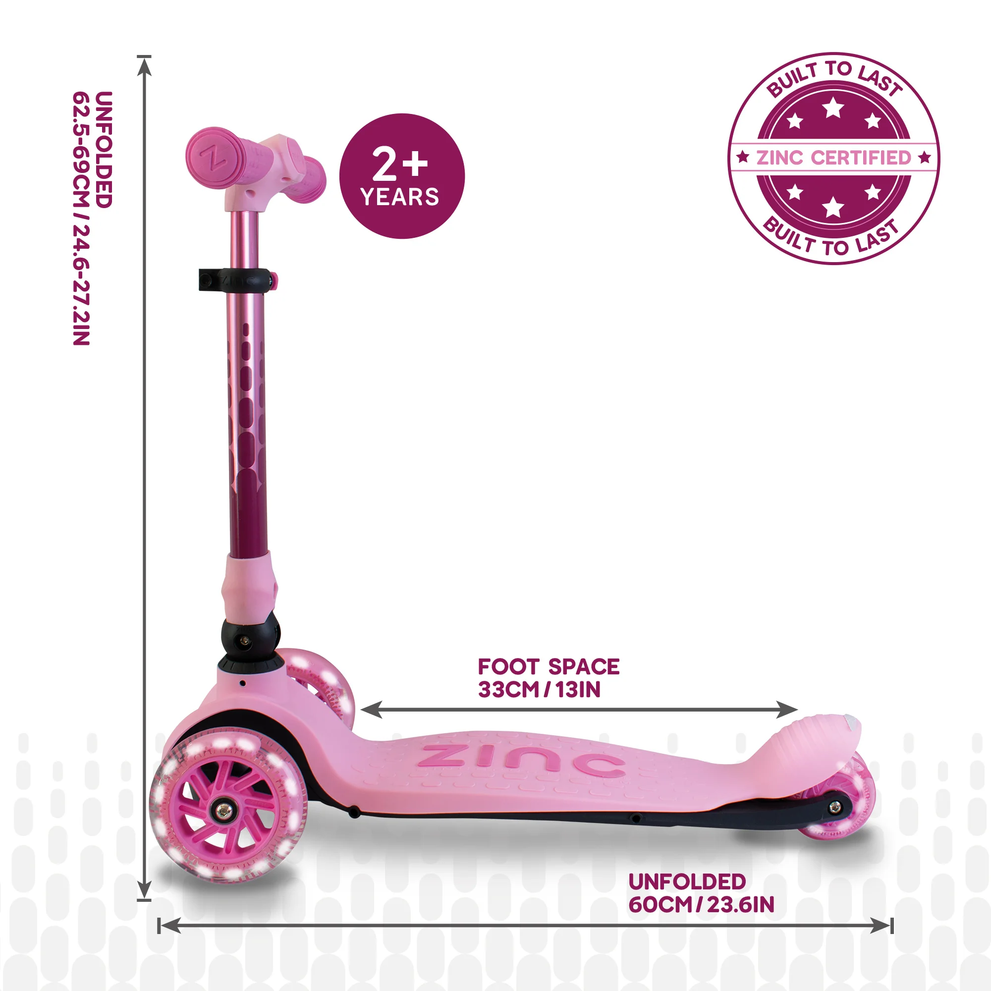 Zinc Flyte Three Wheeled Folding Scooter - Image 3