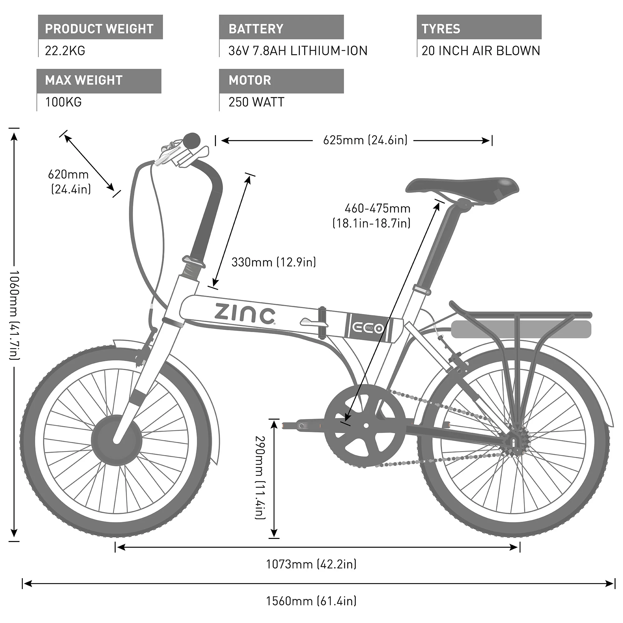 Zinc Folding Electric Eco Pro Bike - Image 19