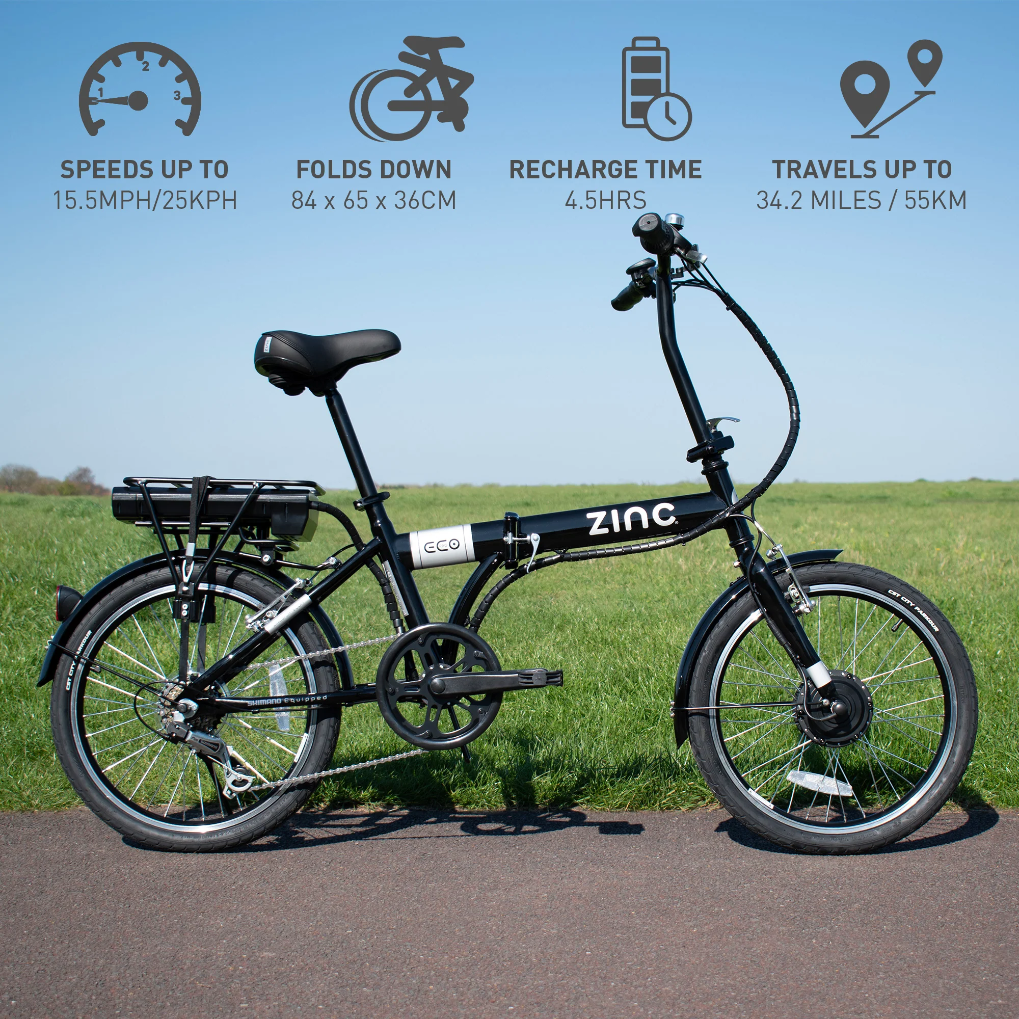 Zinc Folding Electric Eco Pro Bike - Image 3