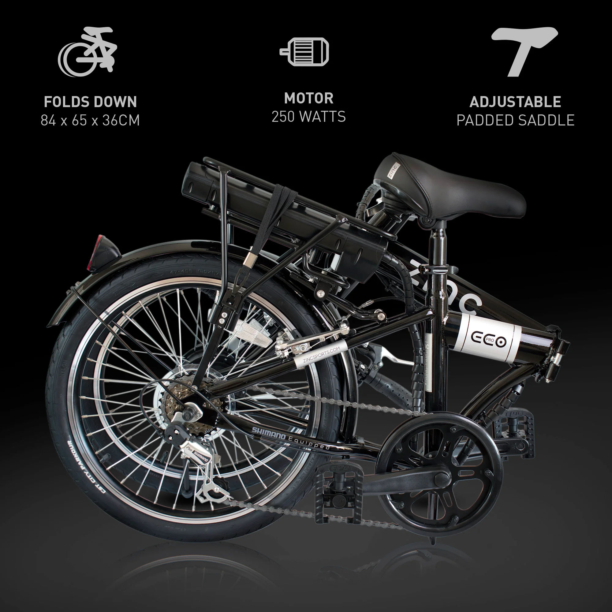 Zinc Folding Electric Eco Pro Bike - Image 4