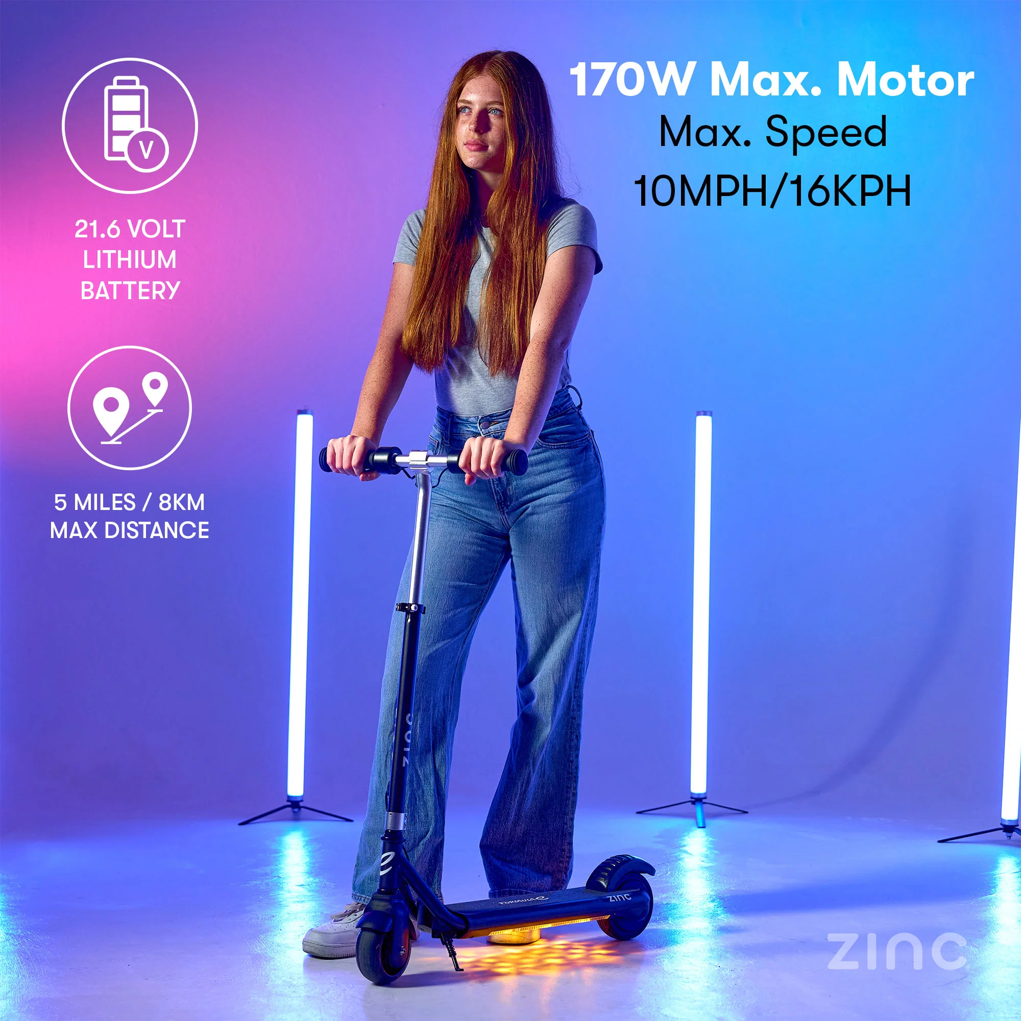 Zinc Formula E Scout Kids Electric Scooter - Image 3