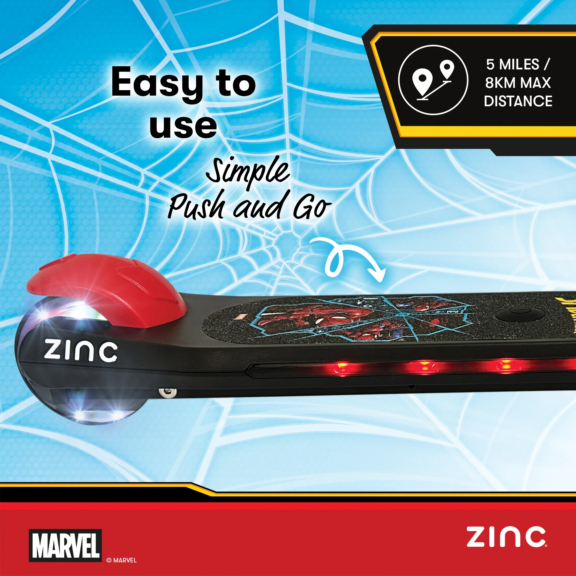 Zinc Marvel Spiderman Kids Electric Scooter - Image 5