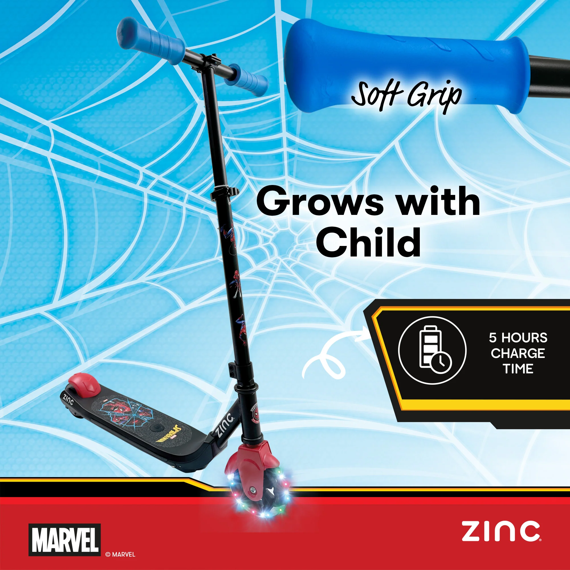 Zinc Marvel Spiderman Kids Electric Scooter - Image 8