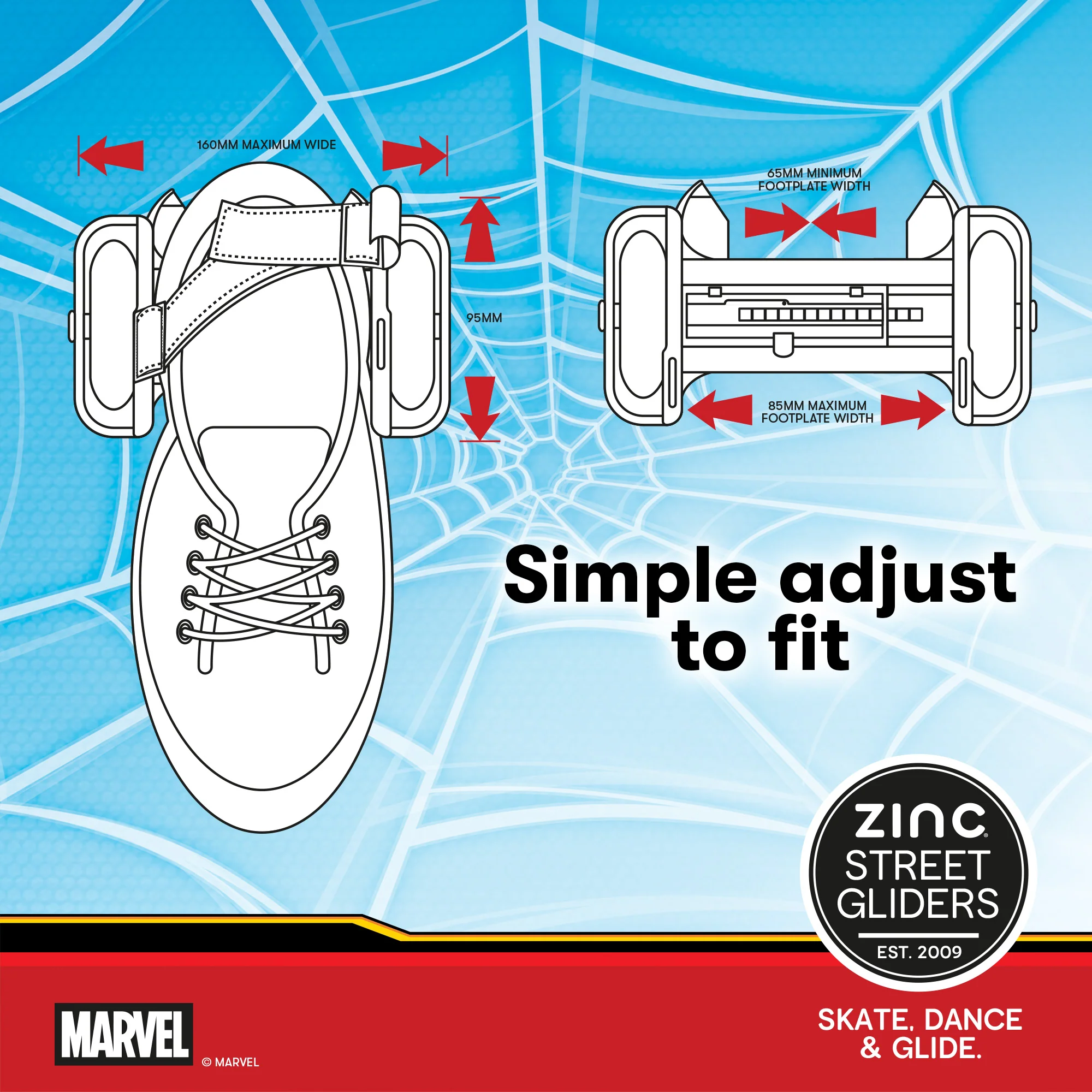 Zinc Marvel Spiderman Street Gliders - Image 12