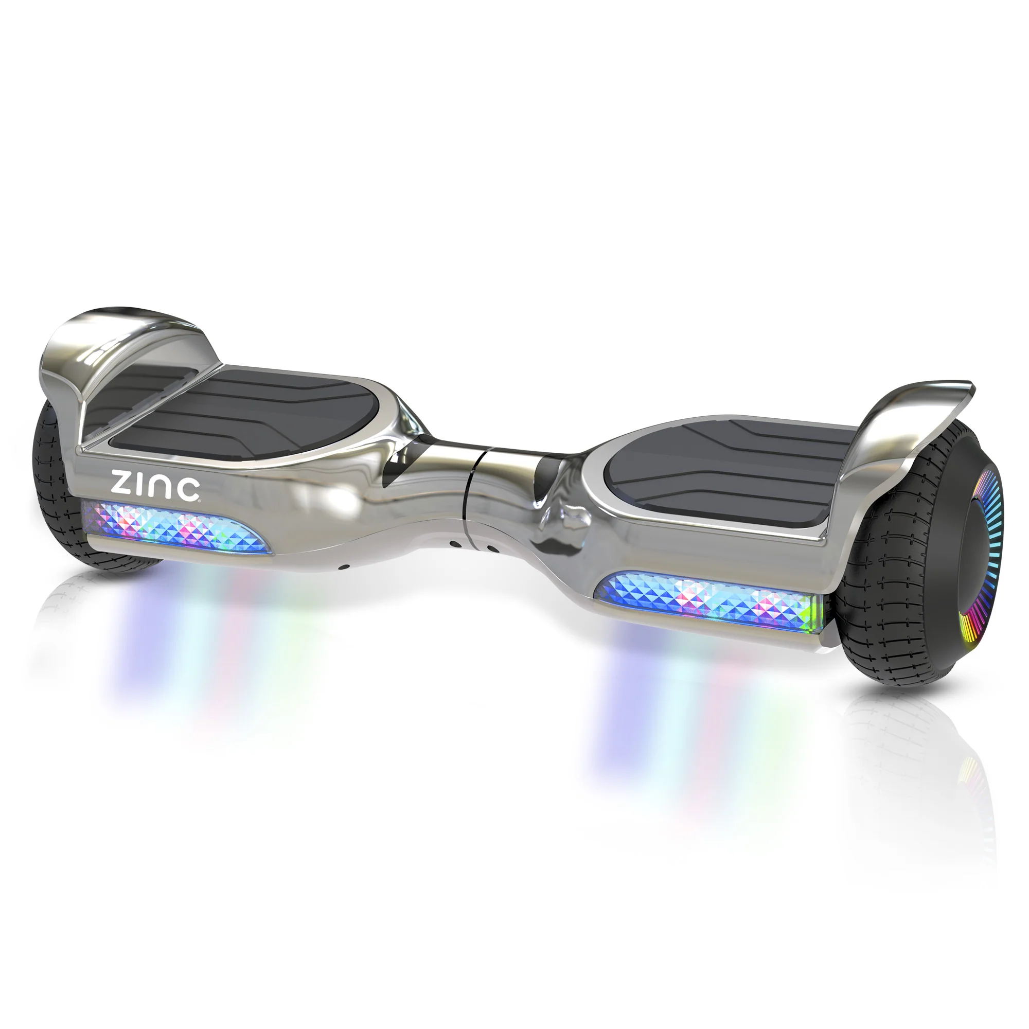 Zinc Megastar Self Balancing Chrome Hoverboard with bluetooth speaker, multi coloured LED lights and 6.3 Inch wheels - Image 5