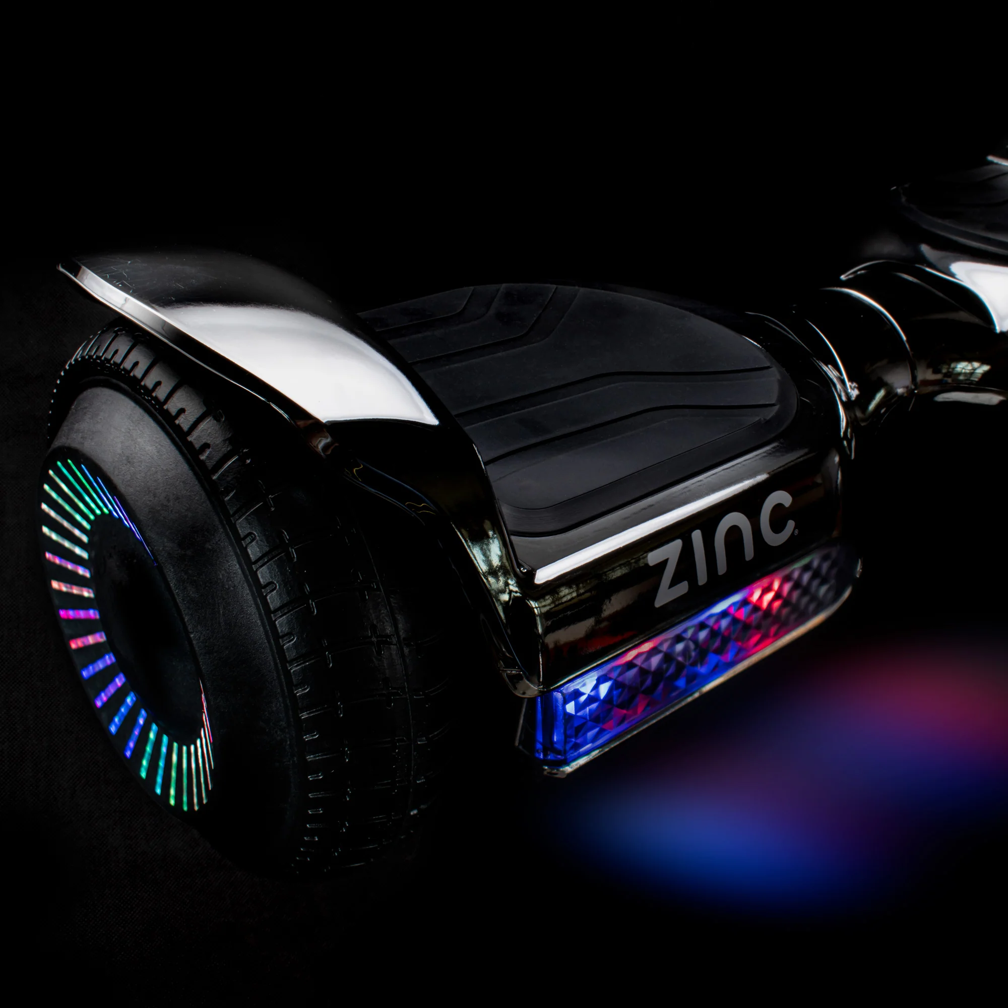 Zinc Megastar Self Balancing Chrome Hoverboard with bluetooth speaker, multi coloured LED lights and 6.3 Inch wheels - Image 9