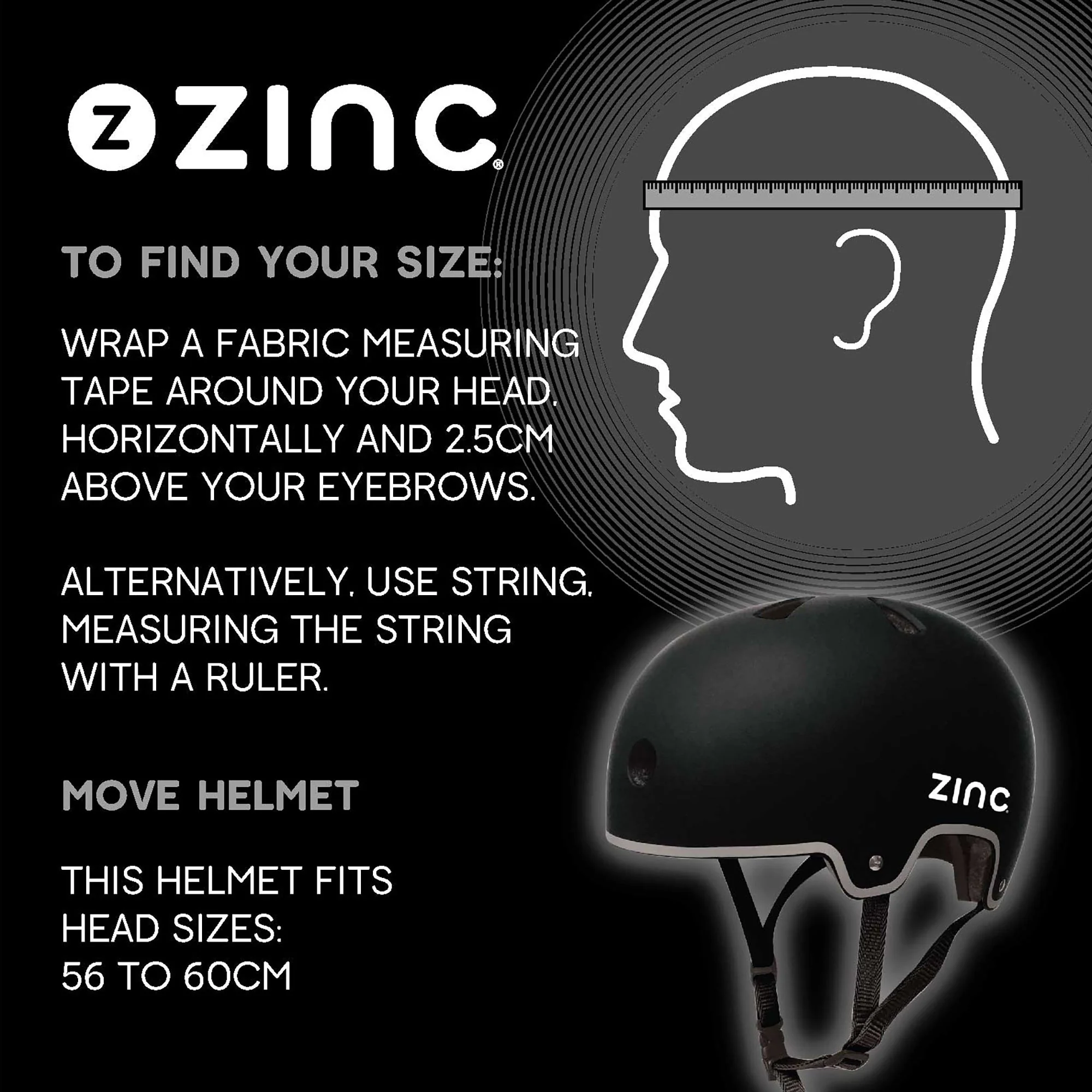 Zinc Move Helmet - Fits Head sizes 50 to 56cm - Image 18
