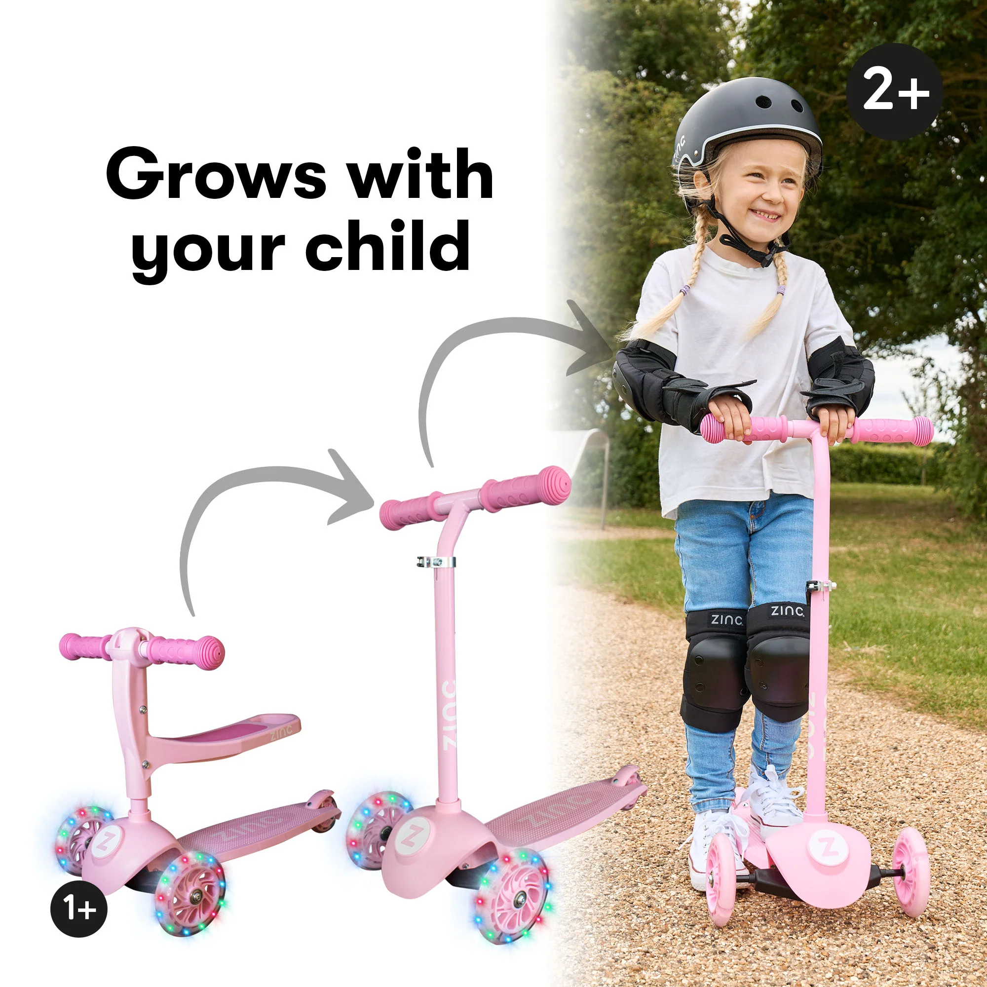 Zinc My First 3-in-1 Kids 3 Wheel Scooter Ride On - Image 5