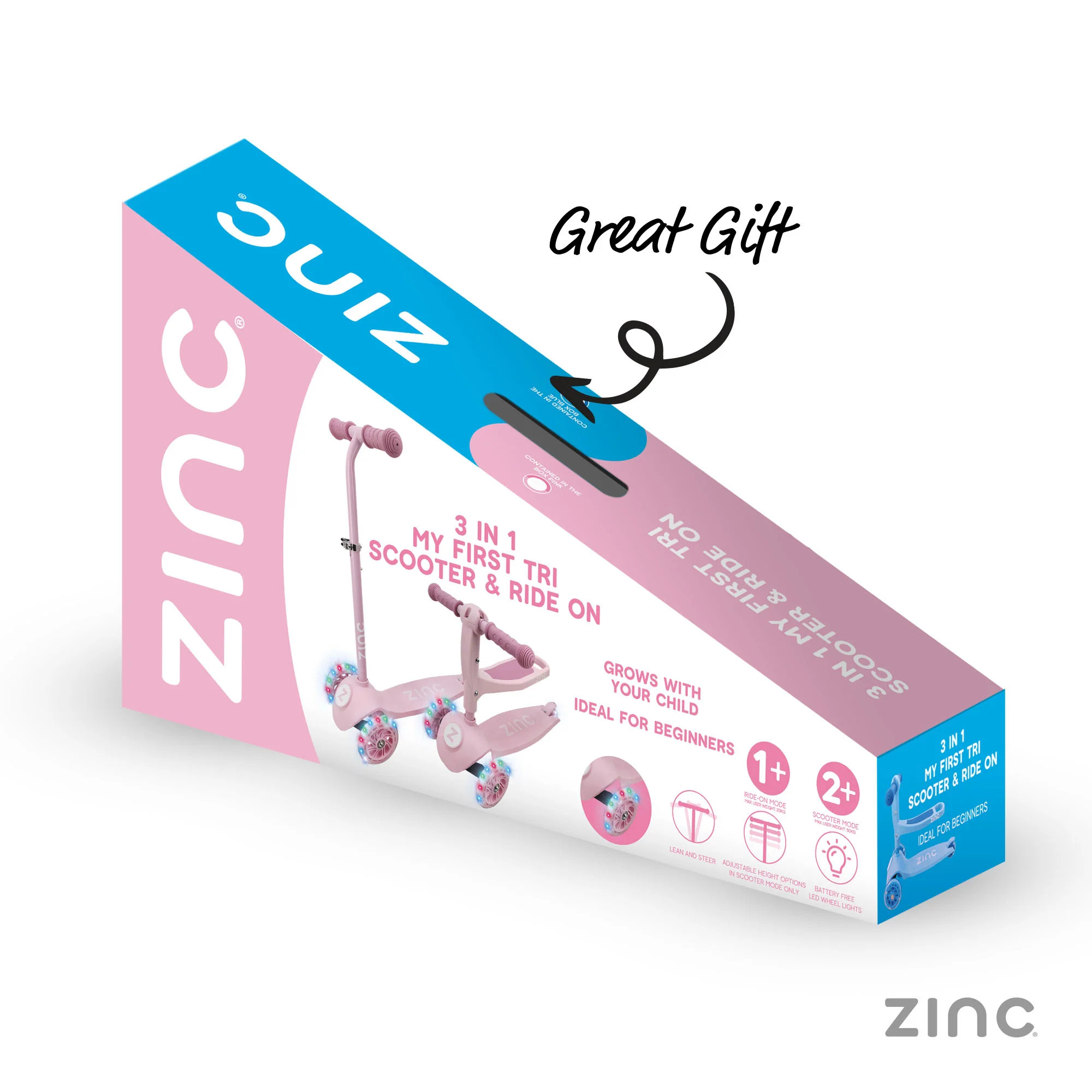 Zinc My First 3-in-1 Kids 3 Wheel Scooter Ride On - Image 7