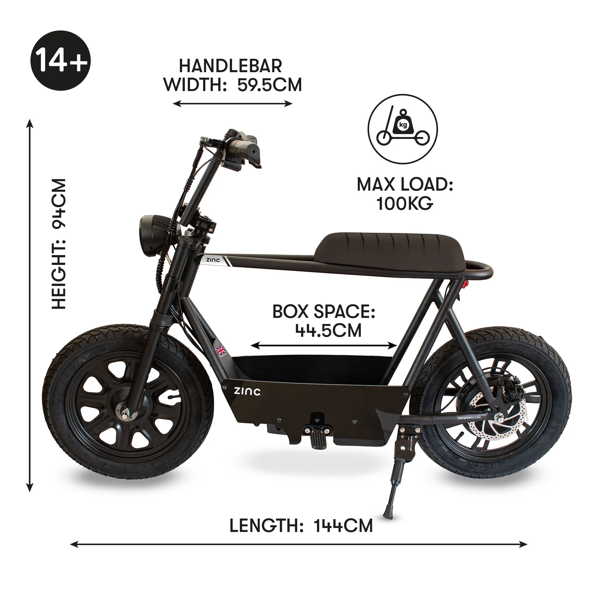 Zinc Sprintr 350W 16inch Fat Tyre Electric Seated Scooter Ride on - Image 10