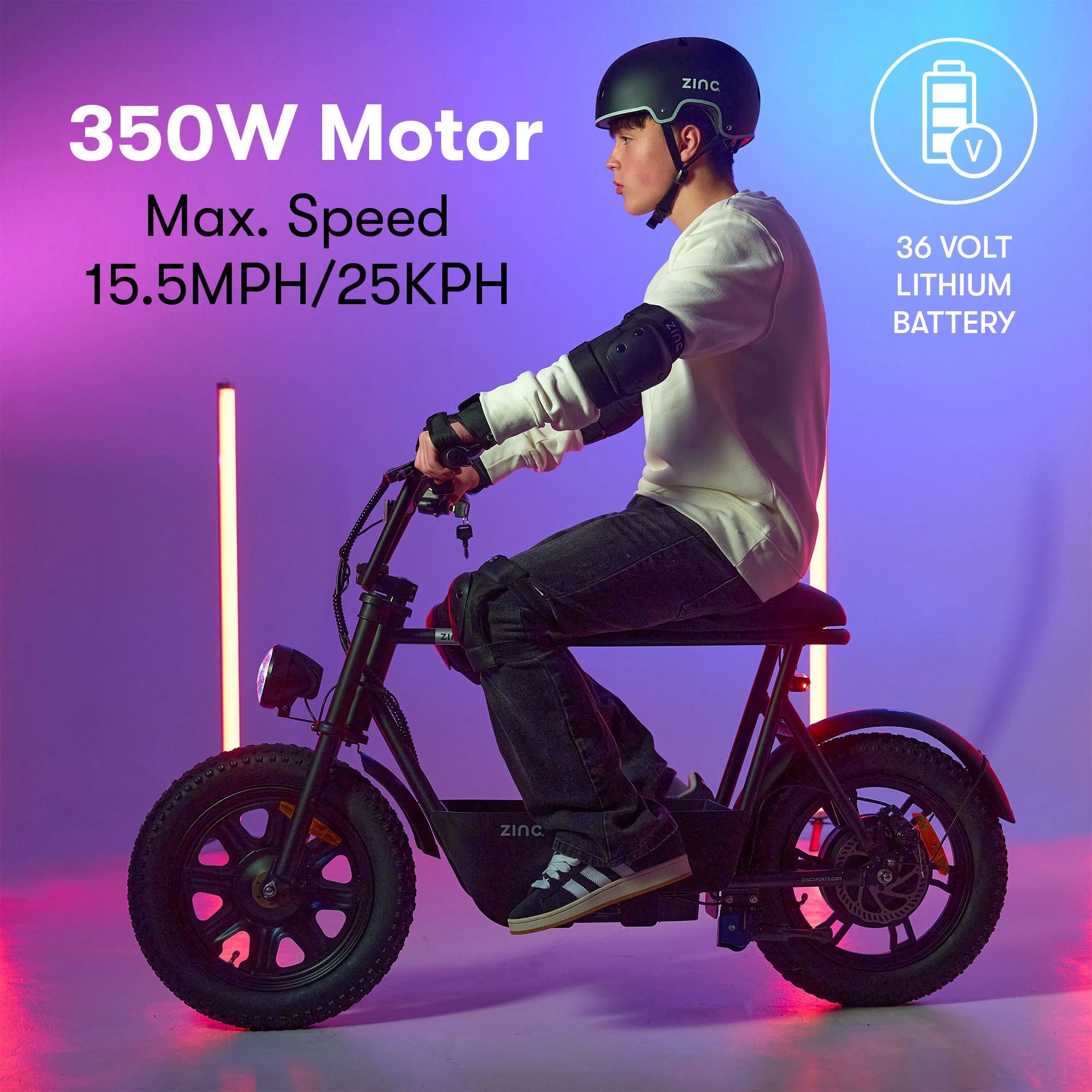 Zinc Sprintr 350W 16inch Fat Tyre Electric Seated Scooter Ride on - Image 3