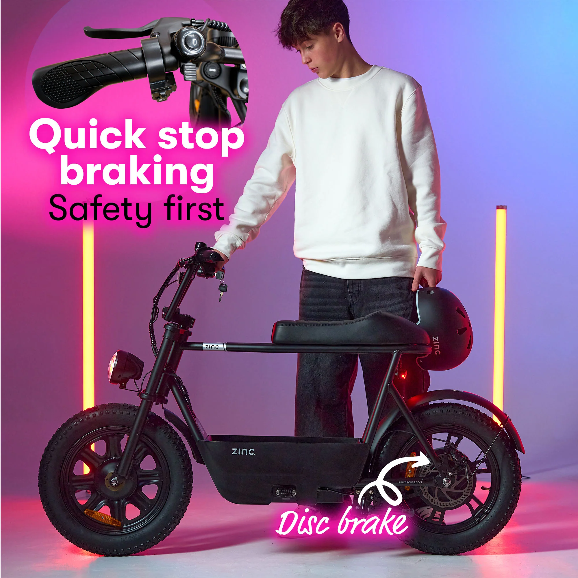 Zinc Sprintr 350W 16inch Fat Tyre Electric Seated Scooter Ride on - Image 8