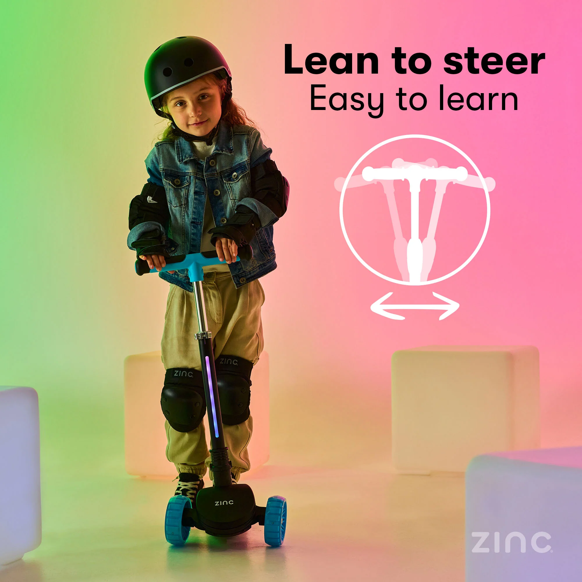 Zinc Three Wheeled Folding T-Motion Shine Scooter - Image 15