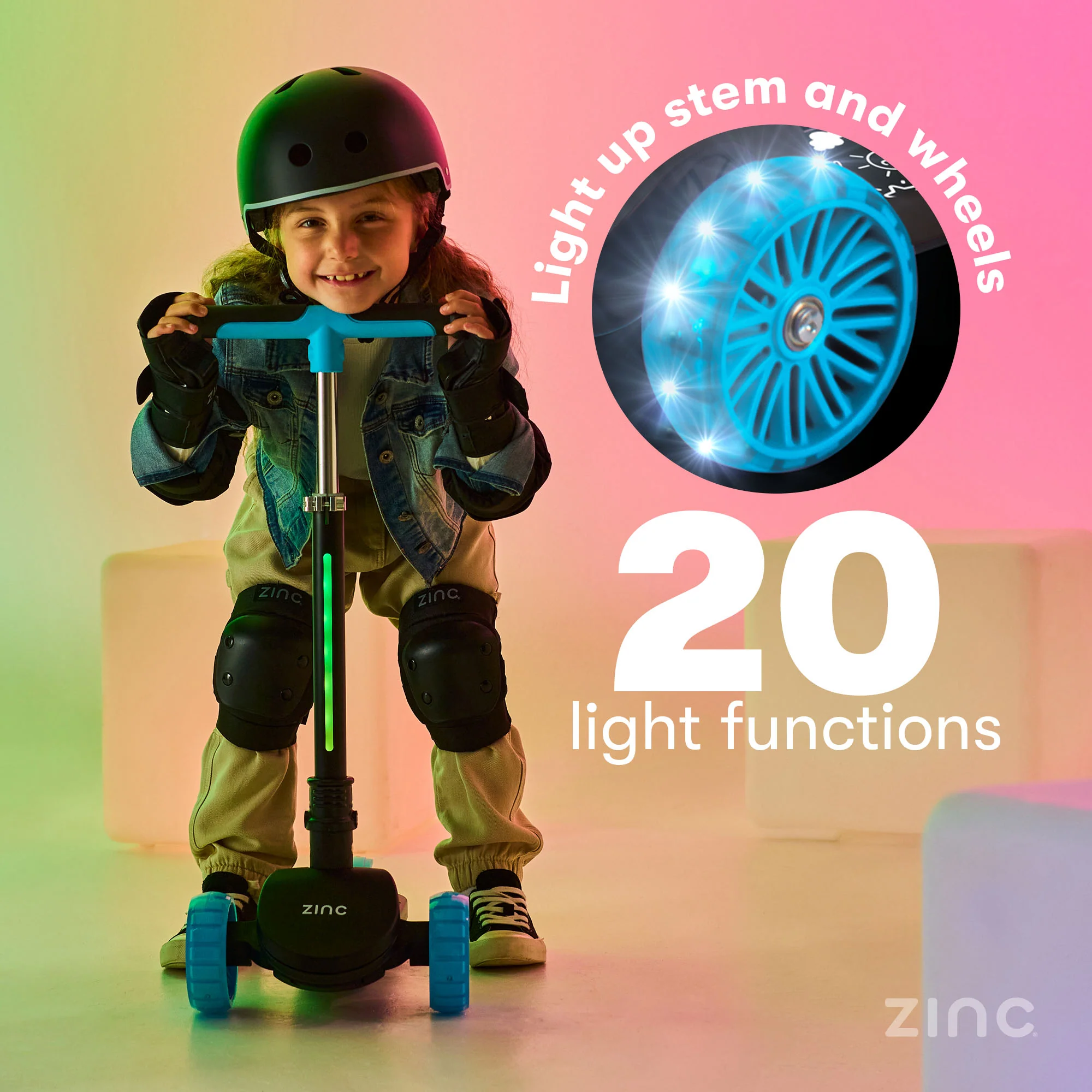Zinc Three Wheeled Folding T-Motion Shine Scooter - Image 17