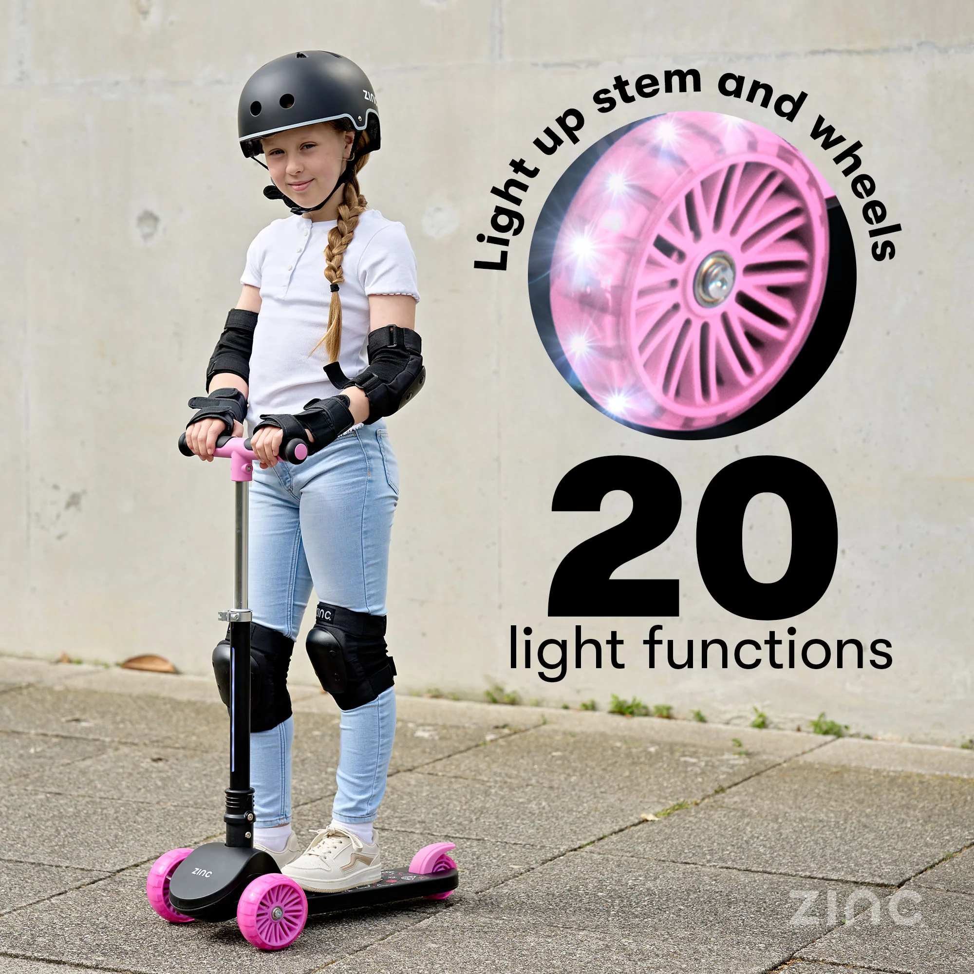 Zinc Three Wheeled Folding T-Motion Shine Scooter - Image 5