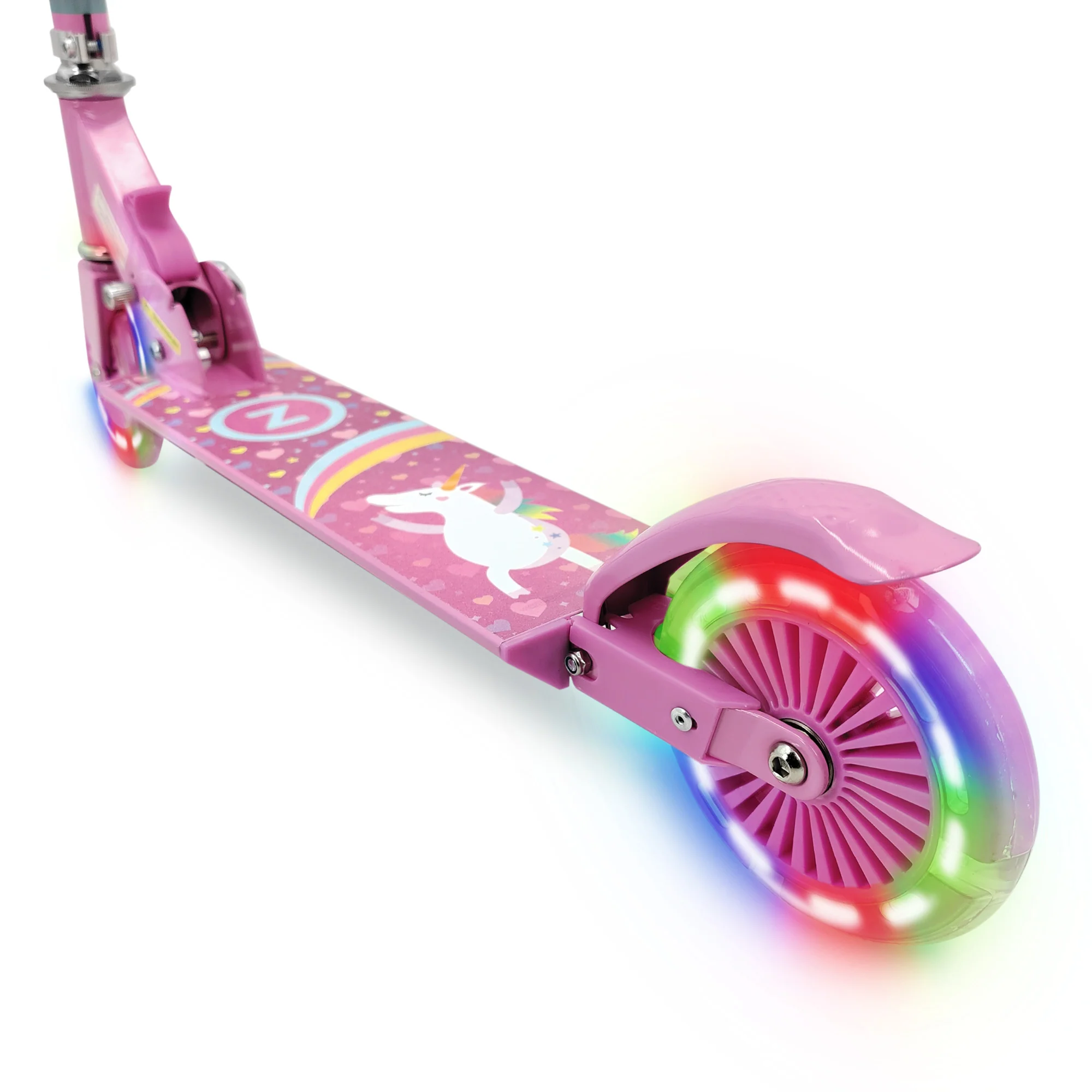 Zinc Unicorn Folding Two Wheeled Scooter with Light Up Wheels - Image 3