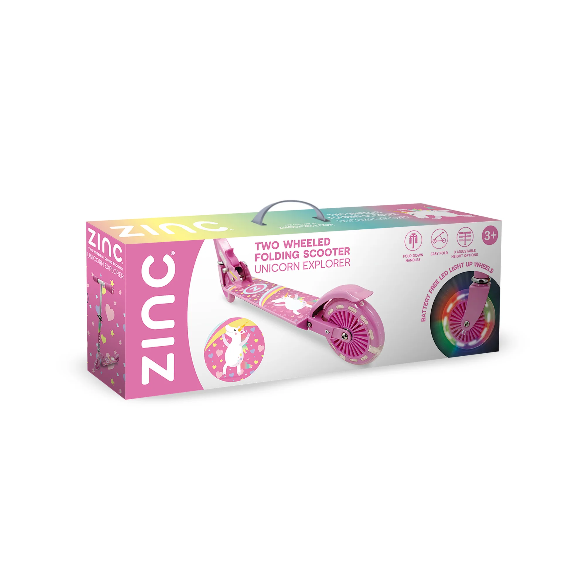 Zinc Unicorn Folding Two Wheeled Scooter with Light Up Wheels - Image 5
