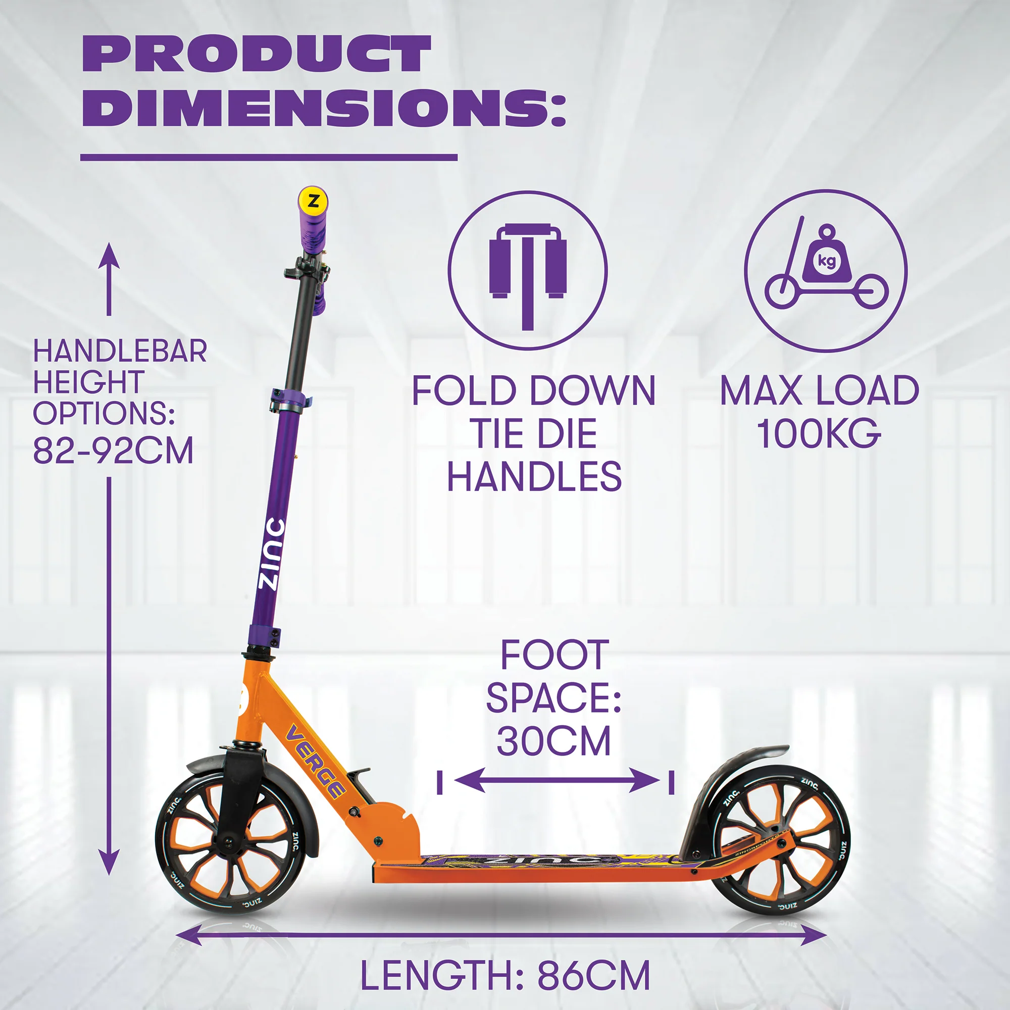 Zinc Verge Big Wheel Folding Scooter - Image 5
